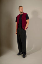 Cardigan Col V Sans Manches - Arthur - Bordeaux