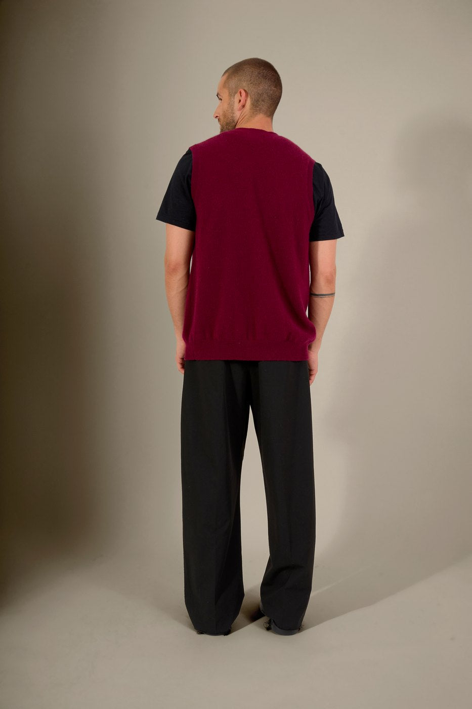 Cardigan Col V Sans Manches - Arthur - Bordeaux