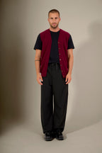 Cardigan Col V Sans Manches - Arthur - Bordeaux