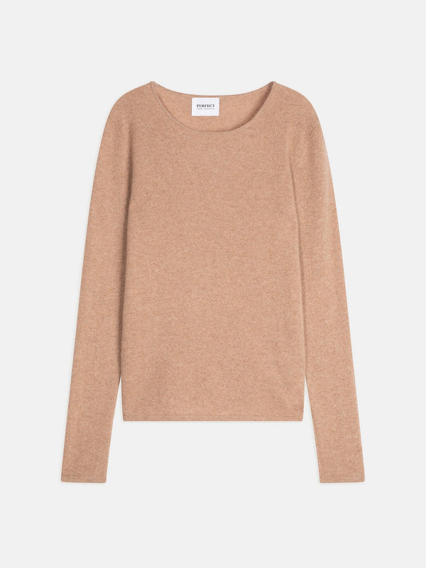 Pull Col Rond - Oprah - Camel Chiné