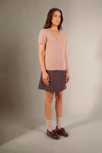 T-Shirt Col V - Efimia - Camel Chiné