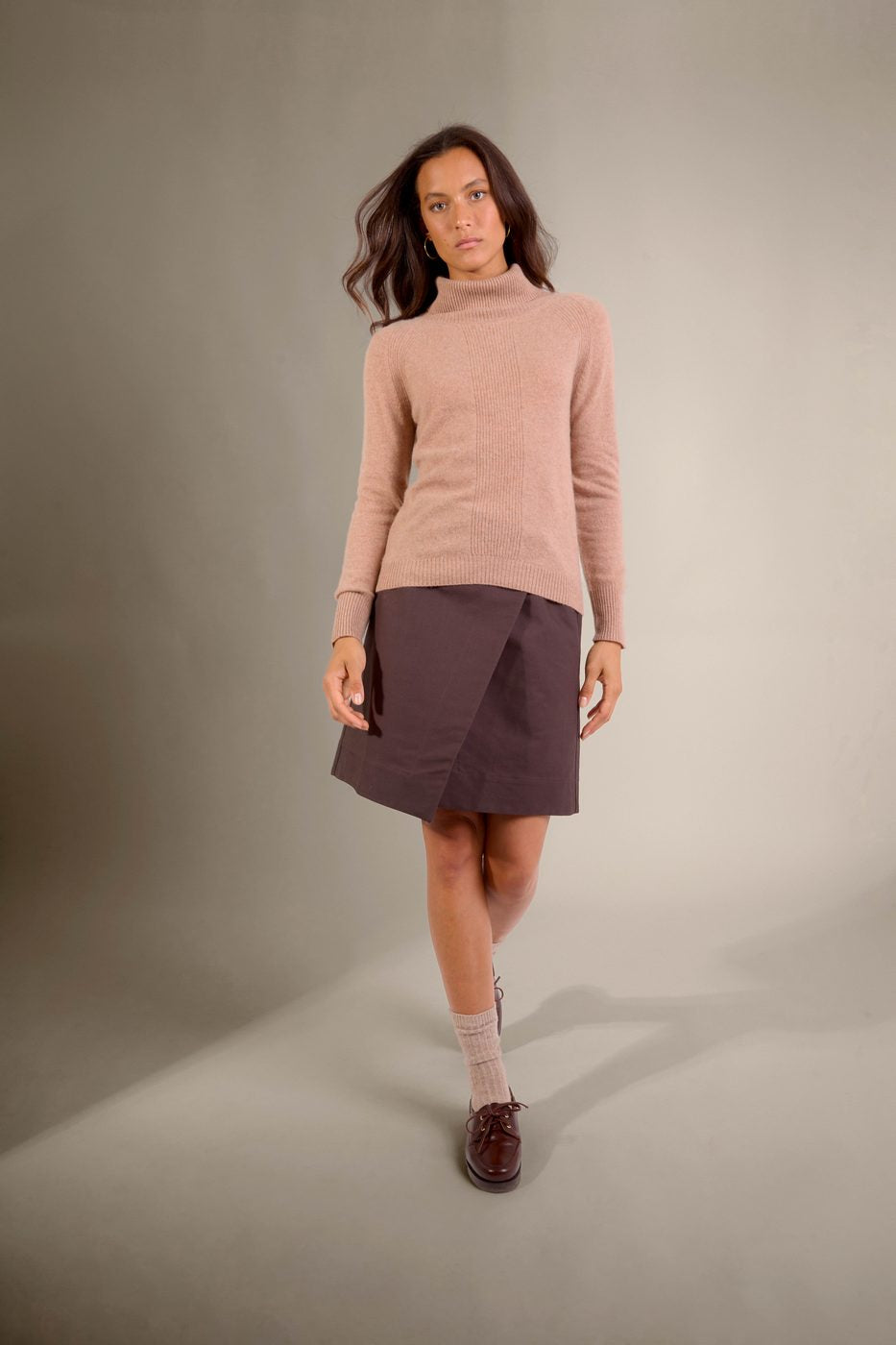 Pull Col Roulé - Lilly - Camel Chiné