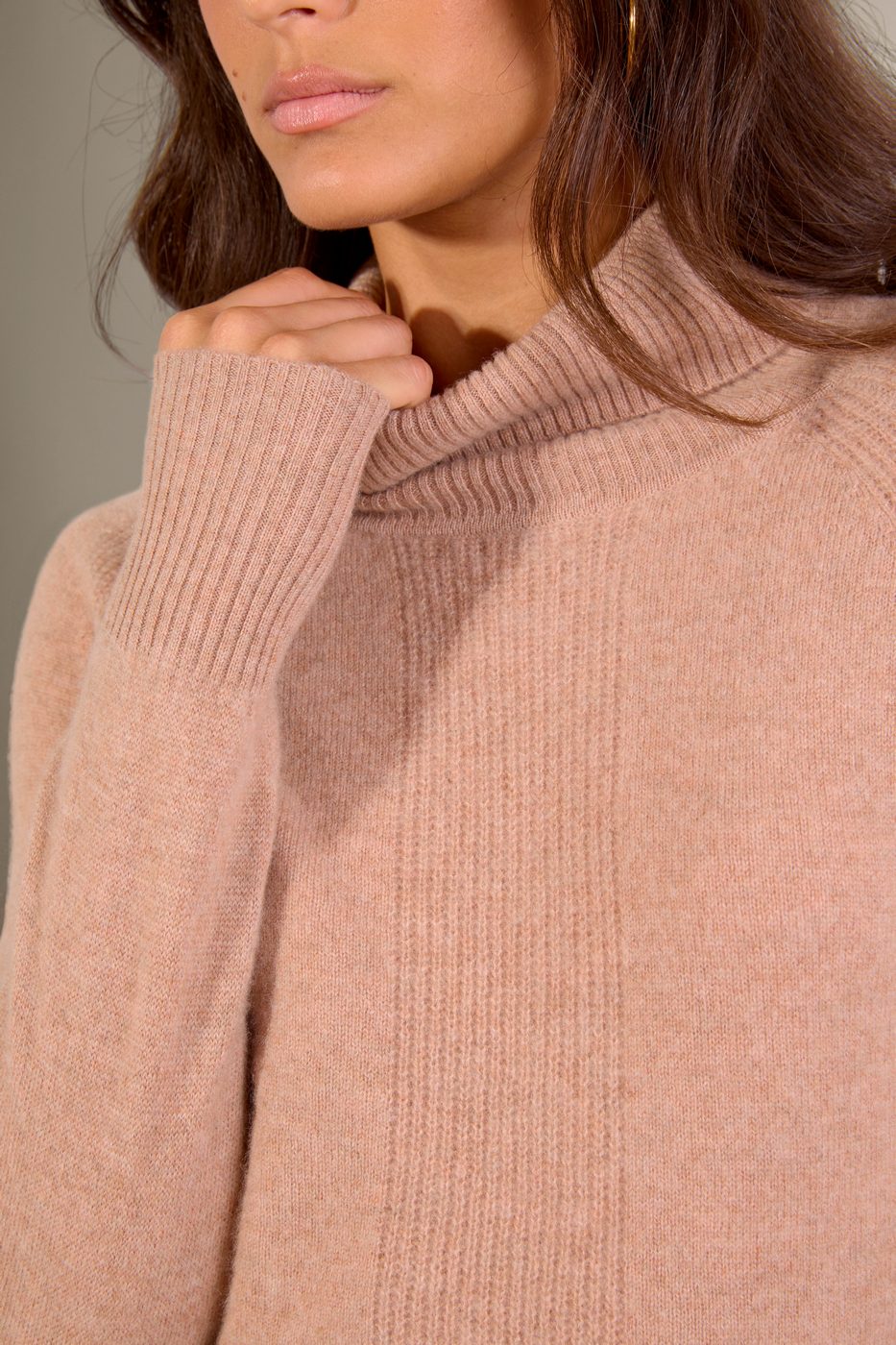 Pull Col Roulé - Lilly - Camel Chiné