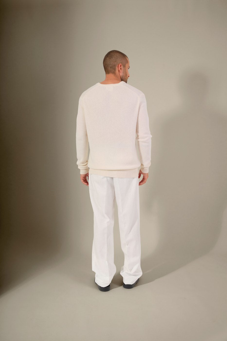 Pull Col V 4 Fils - Enzo - Neige