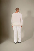 Pull Col V 4 Fils - Enzo - Neige