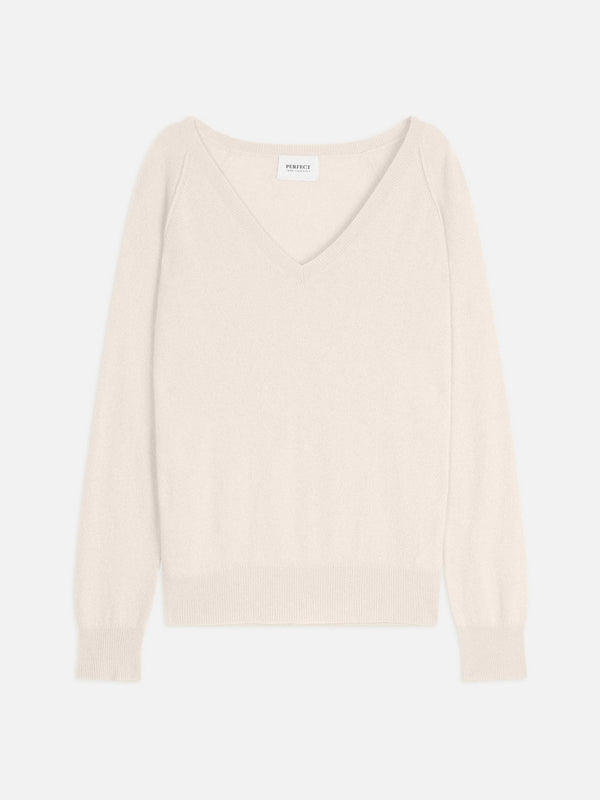 Pull Col V - Penelope - Ivoire
