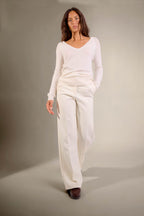 Pull Col V - Penelope - Ivoire