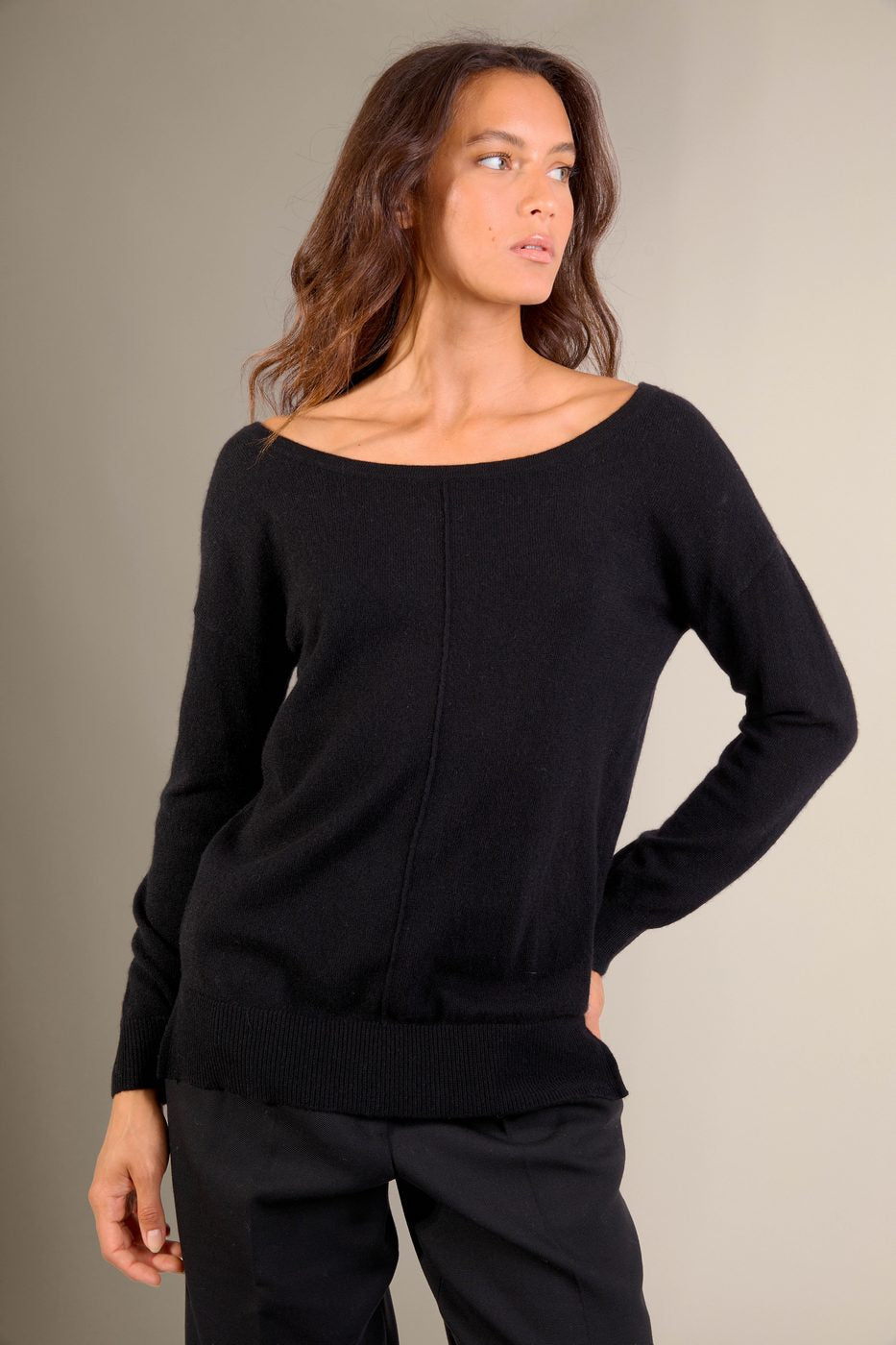 Pull Col Rond - Sasha - Noir