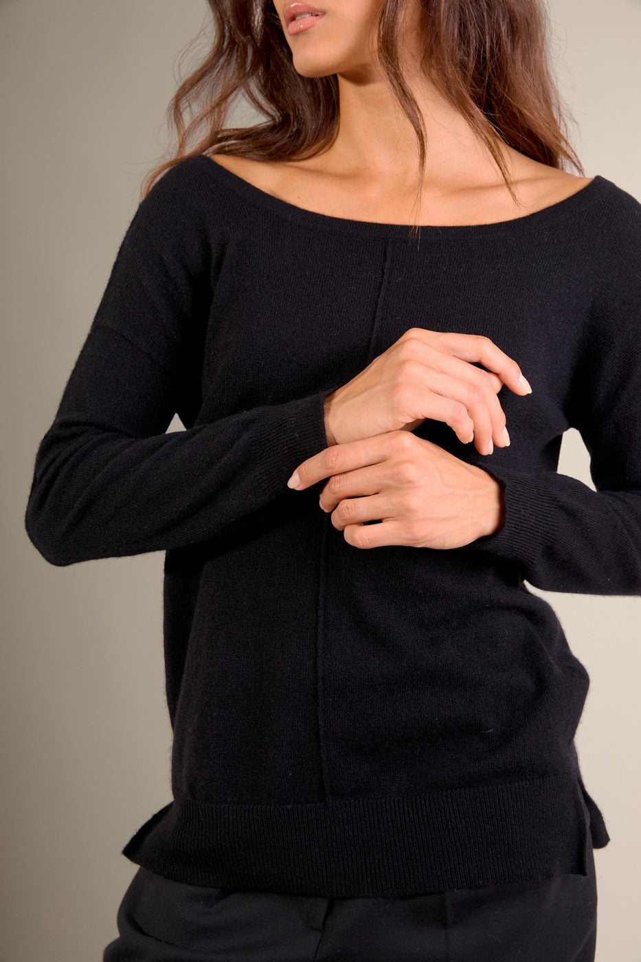 Pull Col Rond - Sasha - Noir