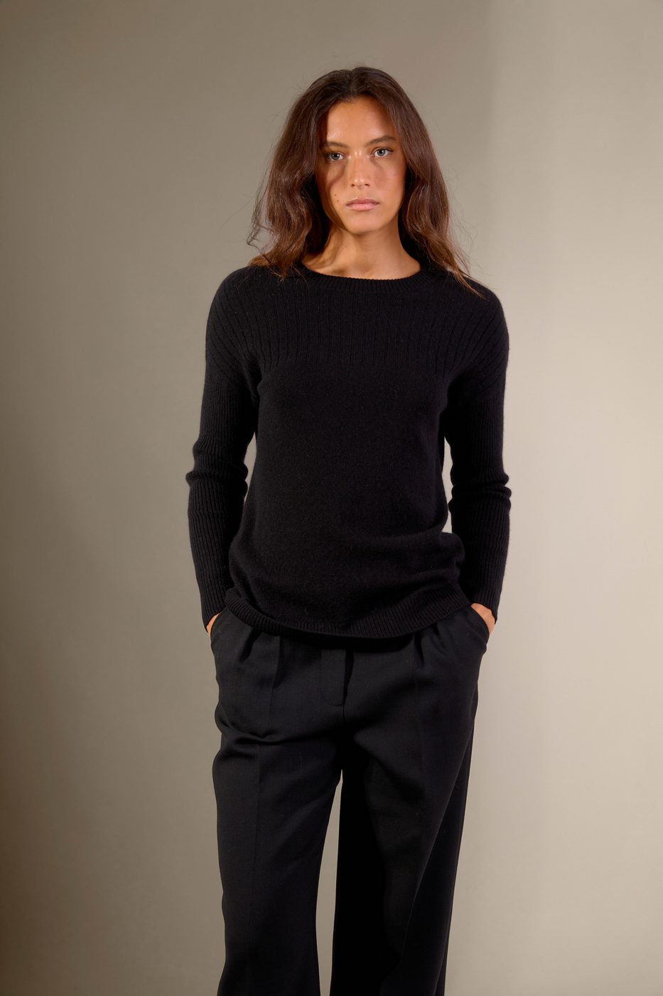 Pull Col Rond - Daria - Noir
