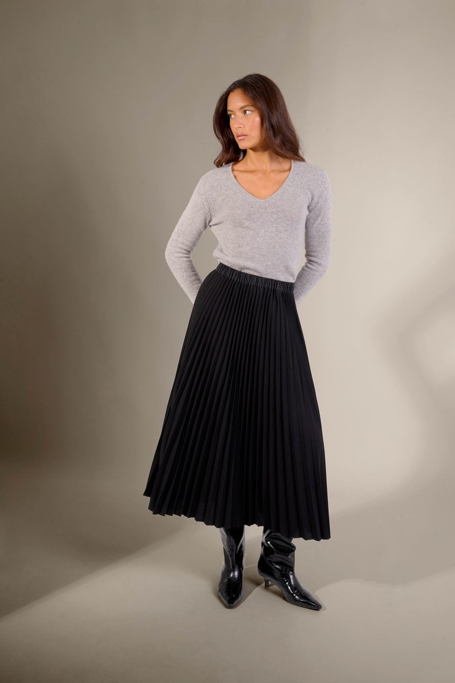 Pull Col V 4 Fils - Gaby - Nuage Chiné