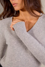 Pull Col V 4 Fils - Gaby - Nuage Chiné