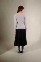 Pull Col V 4 Fils - Gaby - Nuage Chiné