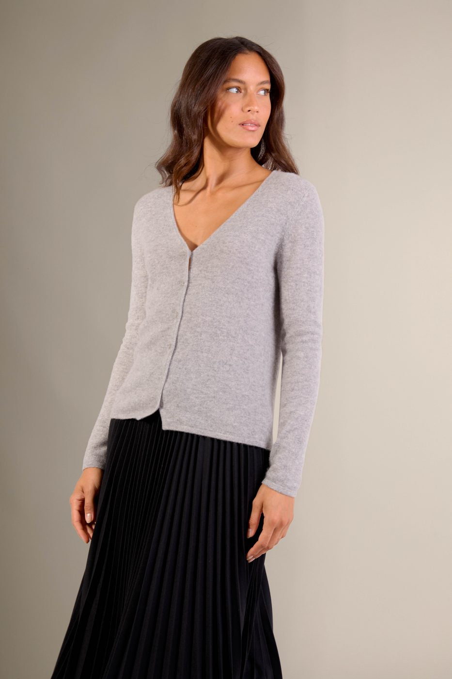 Cardigan Col V - Paige - Nuage Chiné