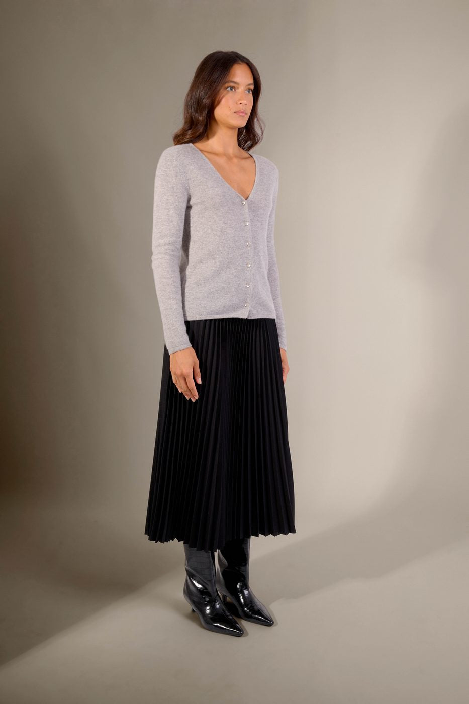 Cardigan Col V - Paige - Nuage Chiné