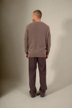 Pull Col V 4 Fils - Enzo - Taupe Chiné