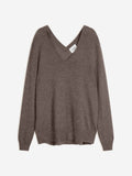 Pull Col V Devant Et Dos - Lova - Taupe Chiné