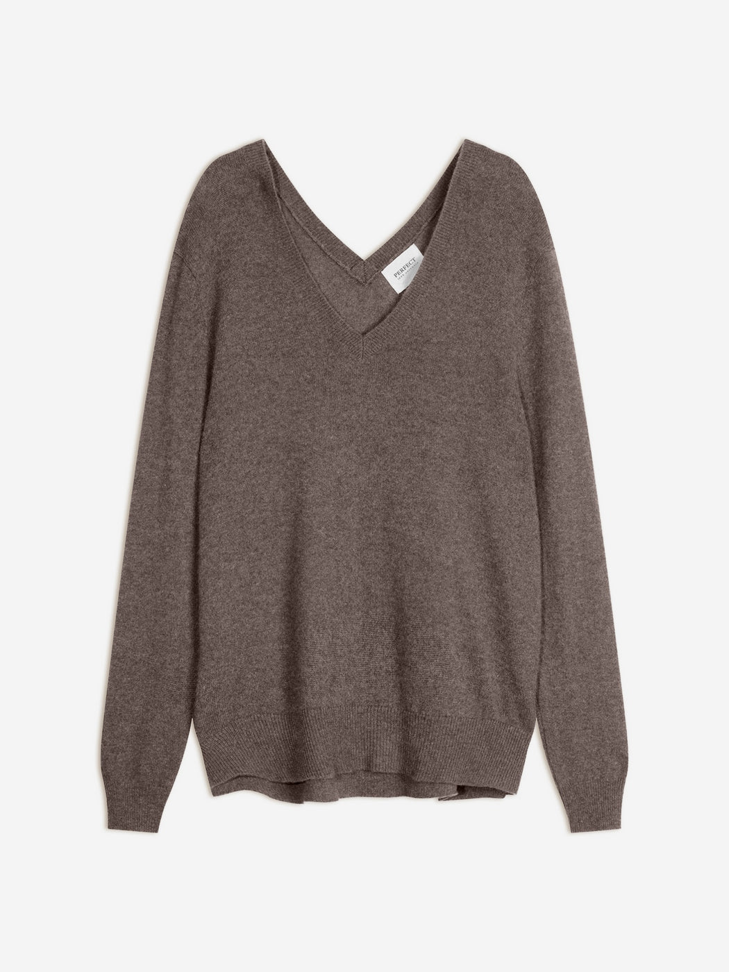 Pull Col V Devant Et Dos - Lova - Taupe Chiné