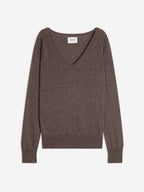 Pull Col V - Penelope - Taupe Chiné