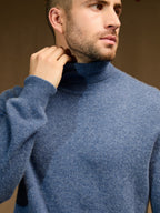 Pull Col Roulé - Trevor - Bleu Denim