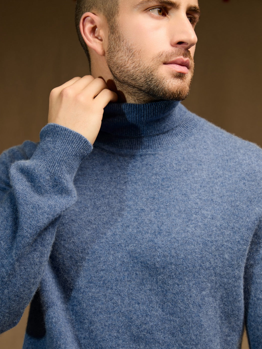 Pull Col Roulé - Trevor - Bleu Denim