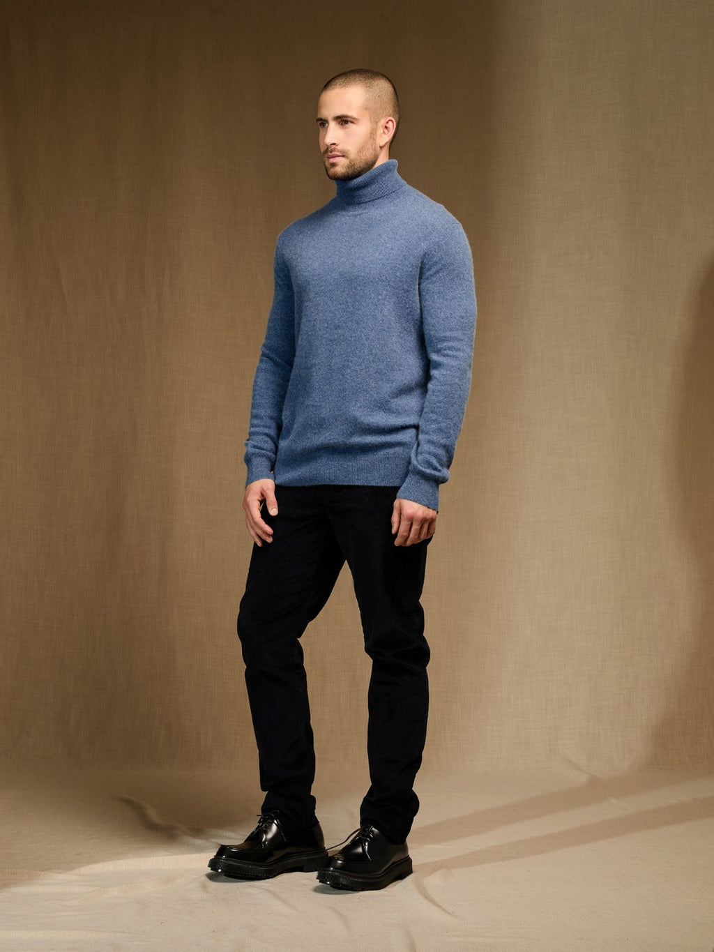 Pull Col Roulé - Trevor - Bleu Denim