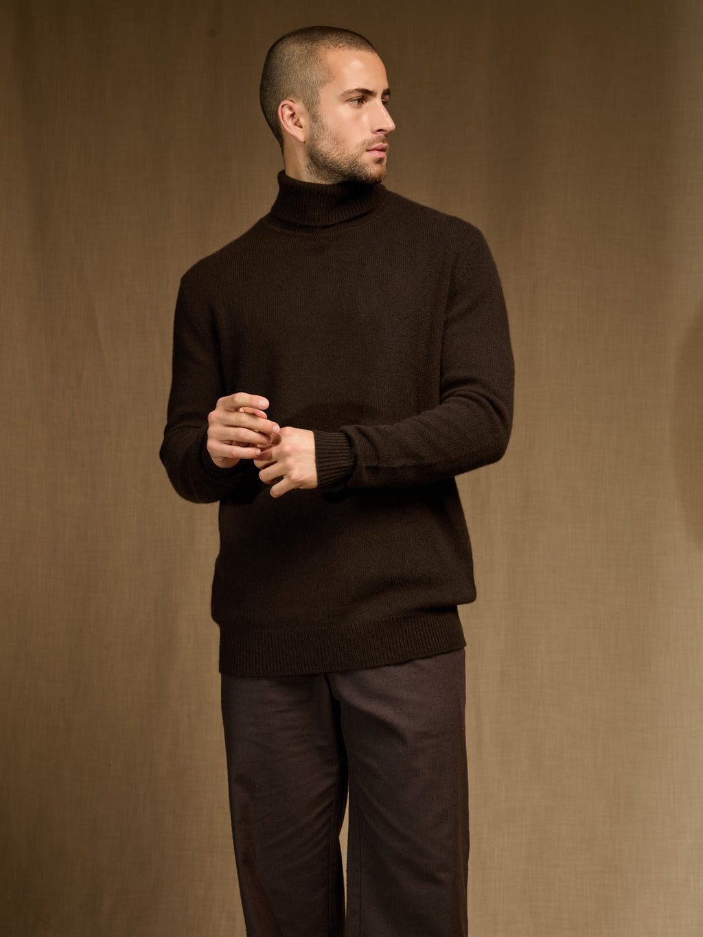 Pull Col Roulé 4 Fils - Marius - Choco