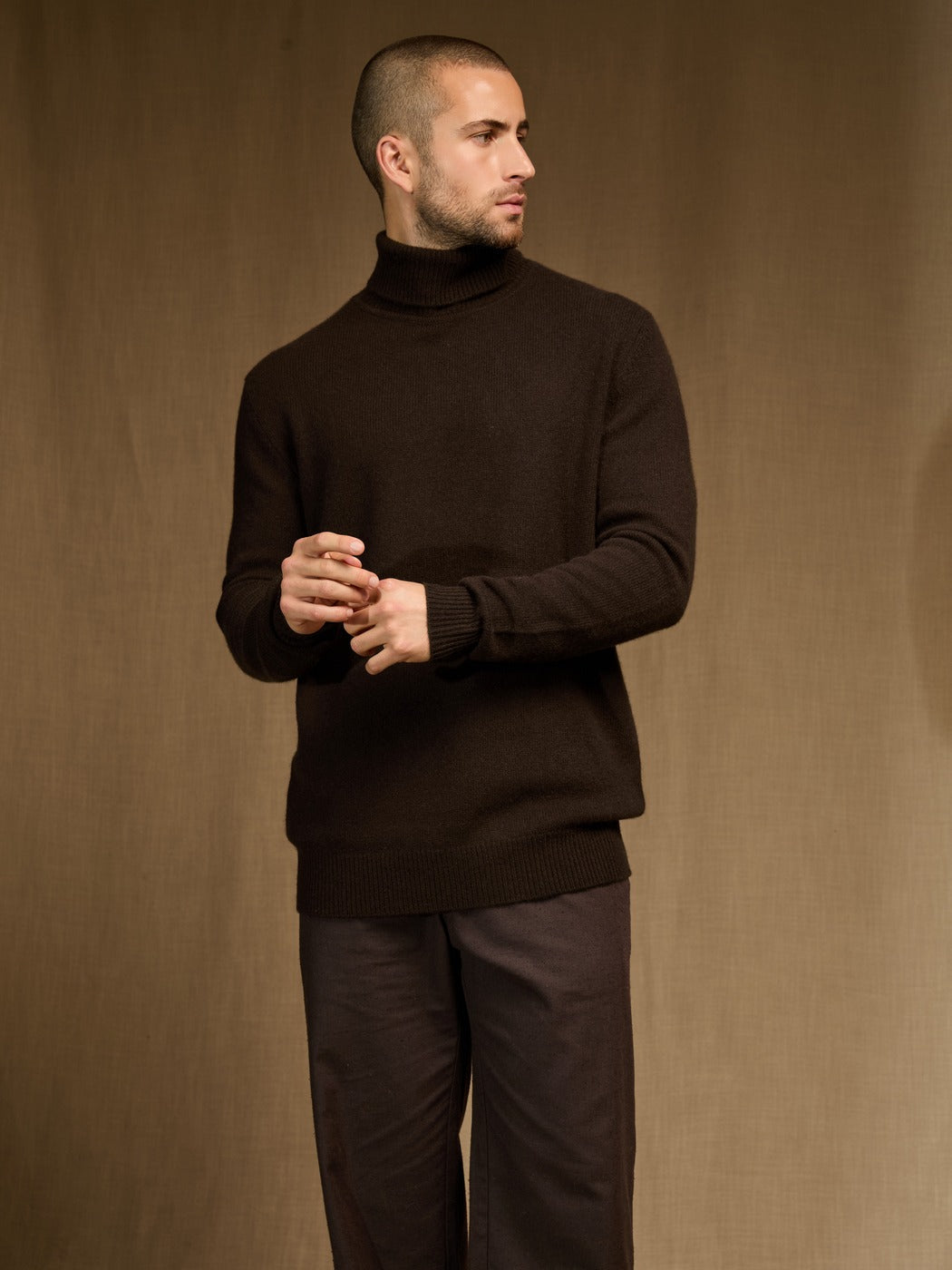 Pull Col Roulé 4 Fils - Marius - Choco
