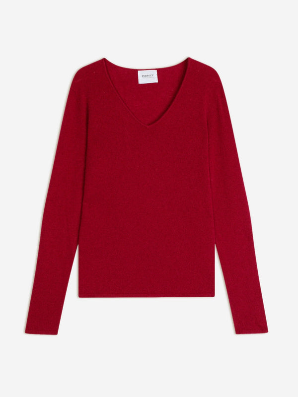 Pull Col V - Shannon - Framboise