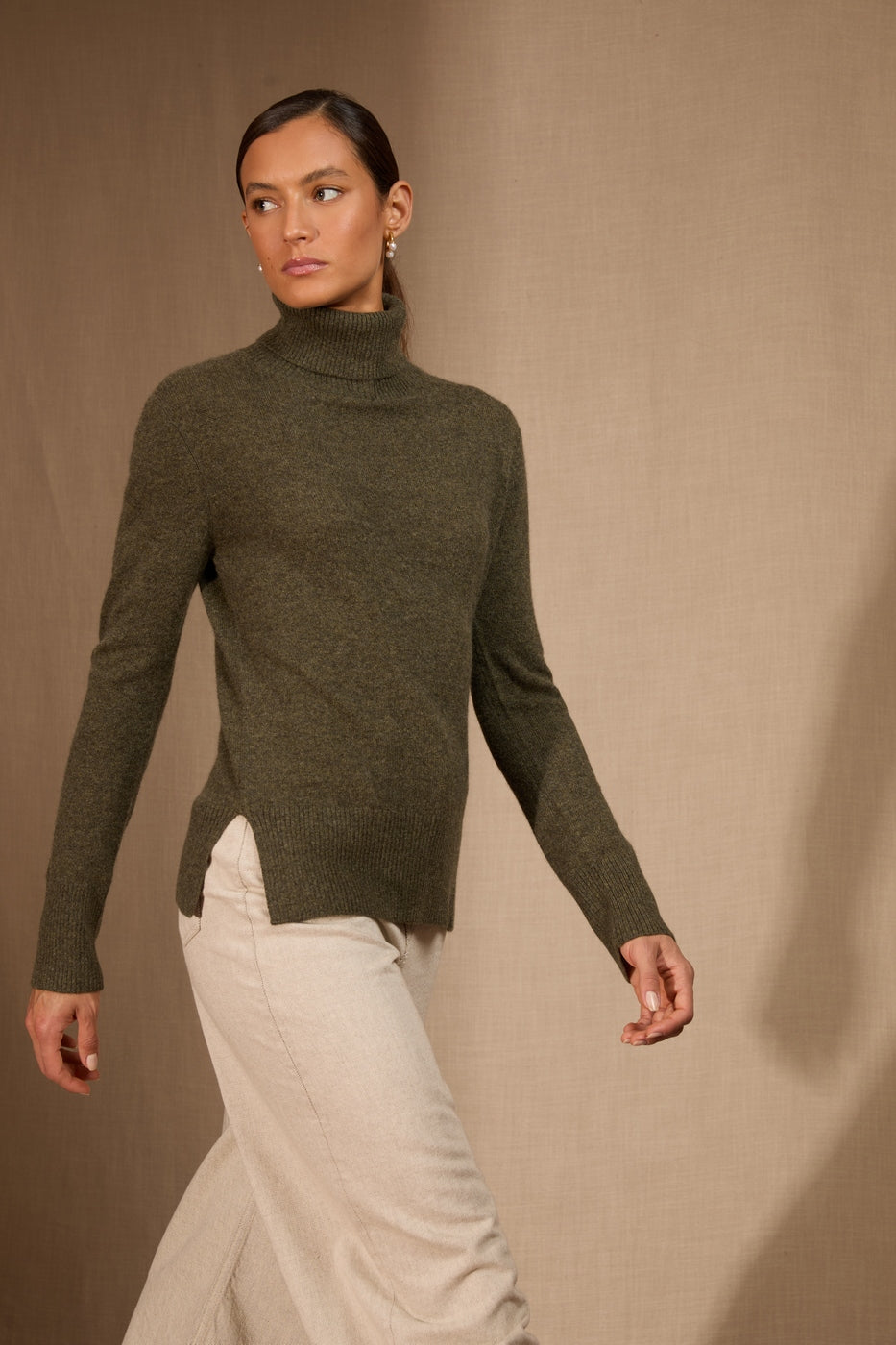 Pull Col Roulé - Tracy - Army Chiné