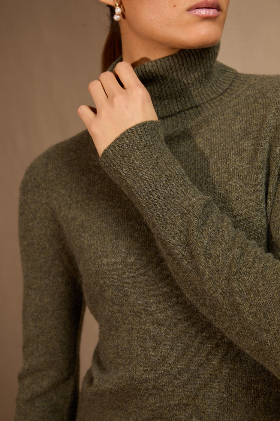 Pull Col Roulé - Tracy - Army Chiné