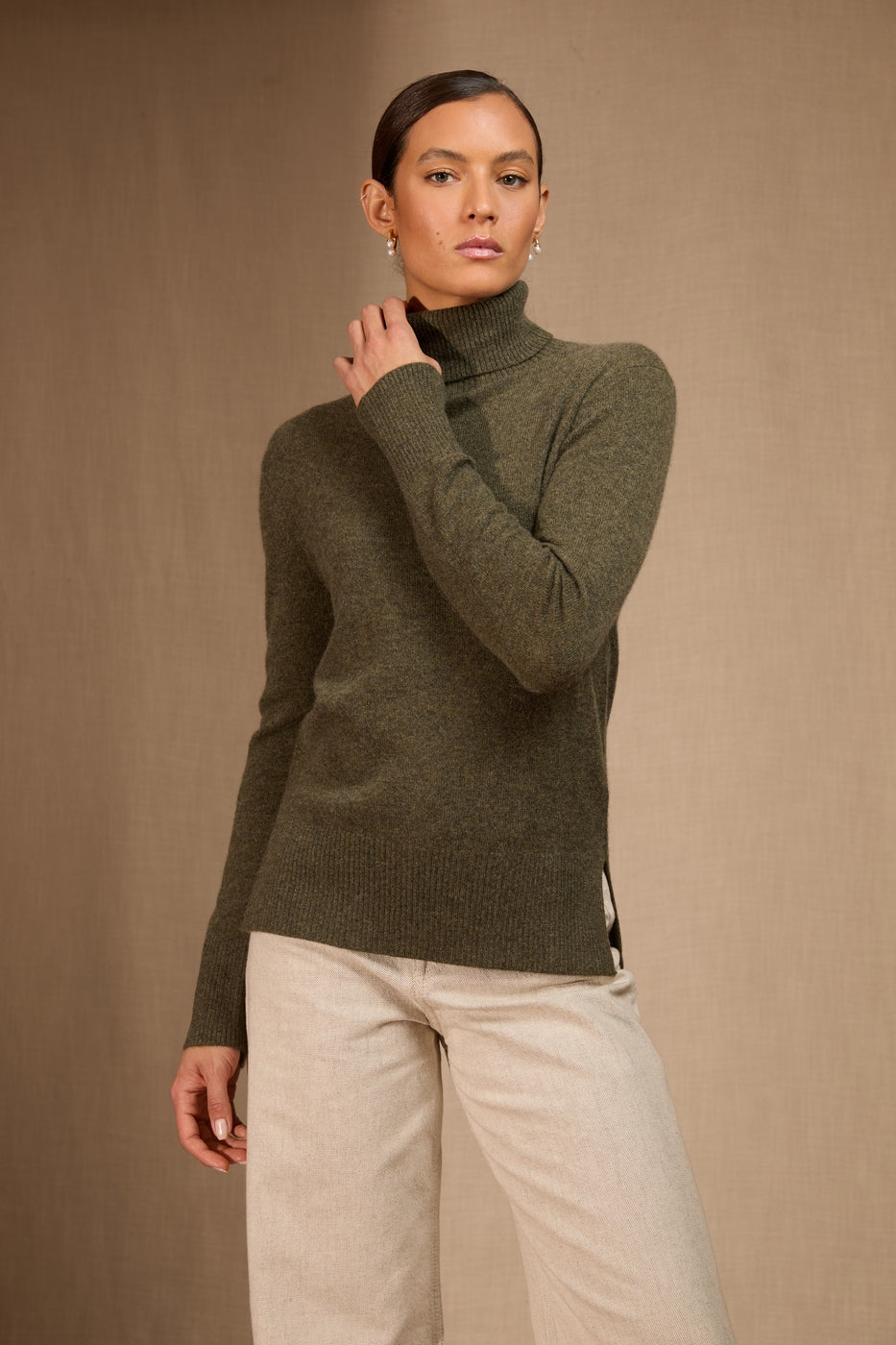 Pull Col Roulé - Tracy - Army Chiné