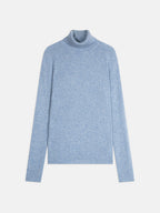 Pull Col Roulé 4 Fils - Willow - Bleu Ciel Chiné