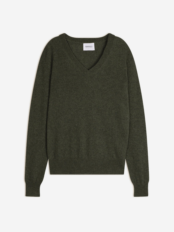Pull Col V - Kalie - Army Chiné