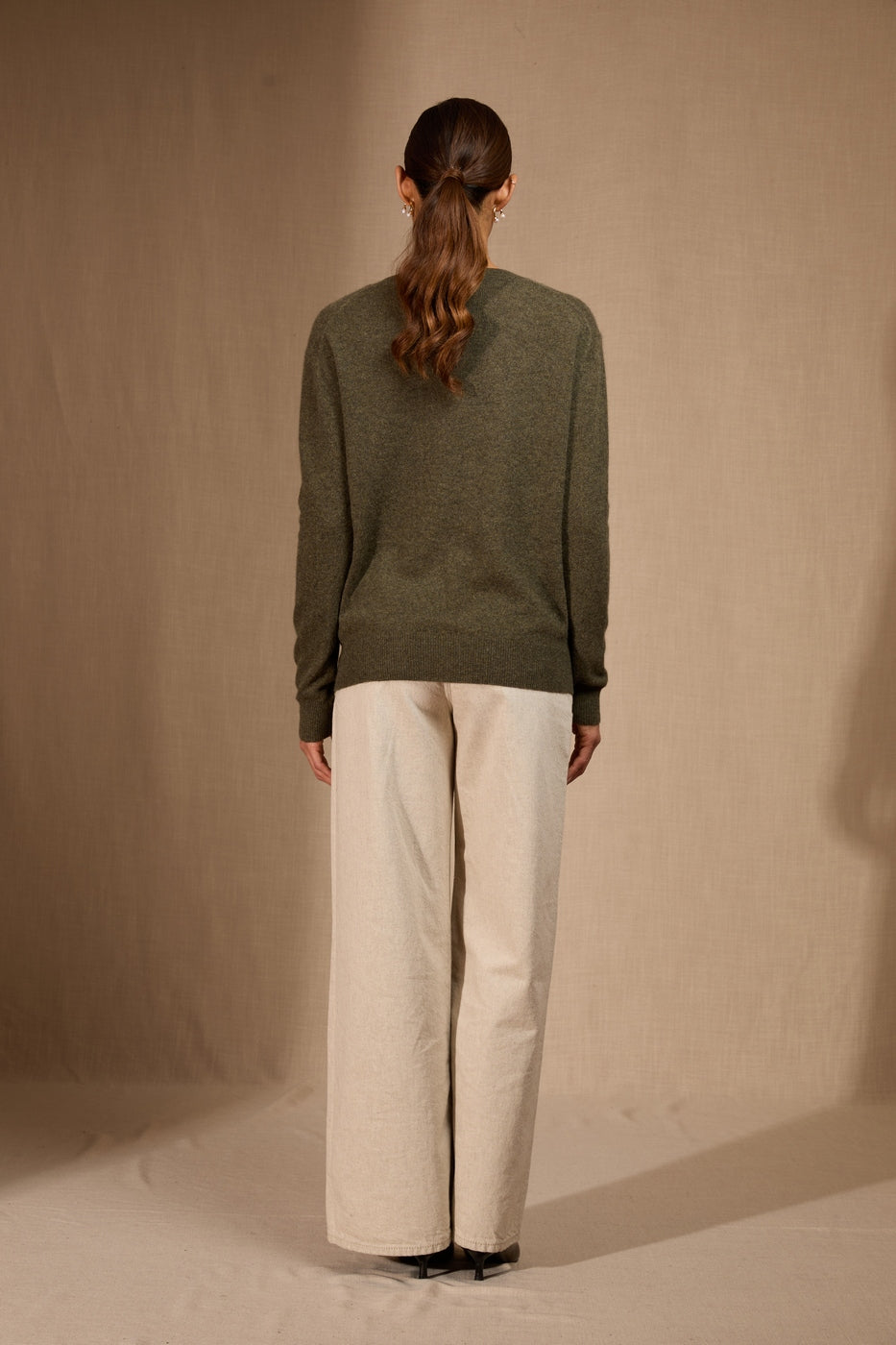 Pull Col V - Kalie - Army Chiné