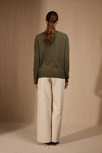 Pull Col V - Kalie - Army Chiné