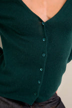 Cardigan Col V - Paige - Cyprès