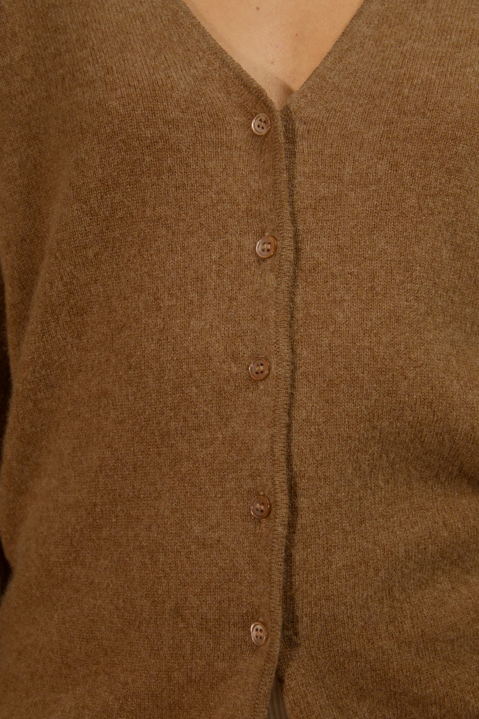 Cardigan Col V - Paige - Noisette