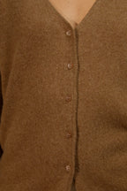 Cardigan Col V - Paige - Noisette