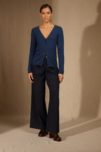 Cardigan Col V - Paige - Ocean Chiné