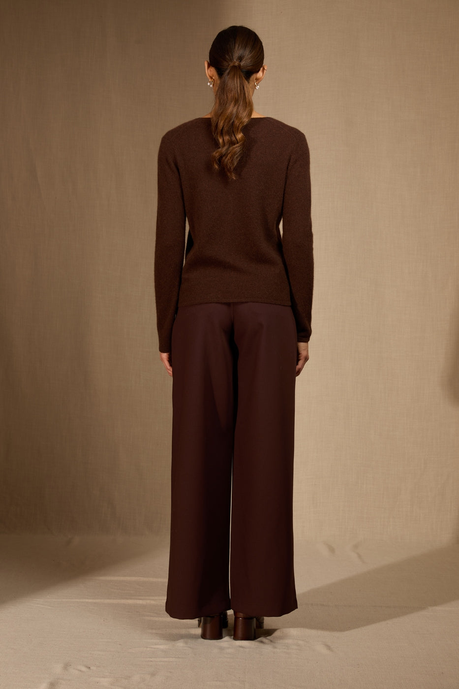 Cardigan Col V - Paige - Café