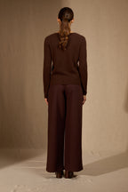 Cardigan Col V - Paige - Café