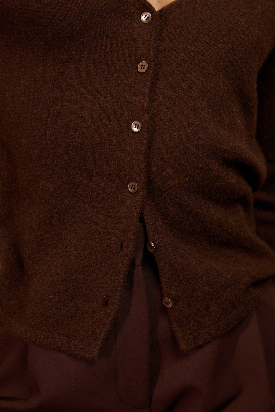 Cardigan Col V - Paige - Café