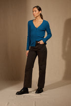 Cardigan Col V - Paige - Atlantique Chiné