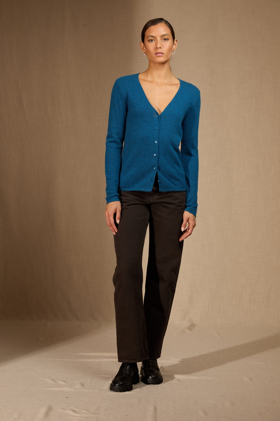 Cardigan Col V - Paige - Atlantique Chiné
