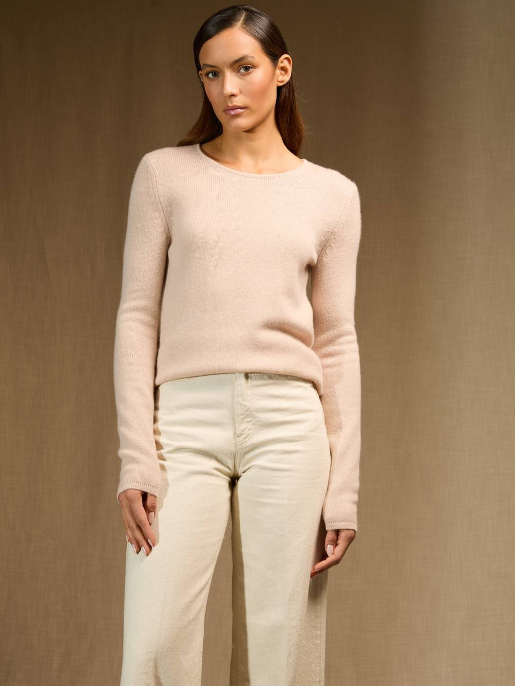 Pull Col Rond 4 Fils - Marya - Nude