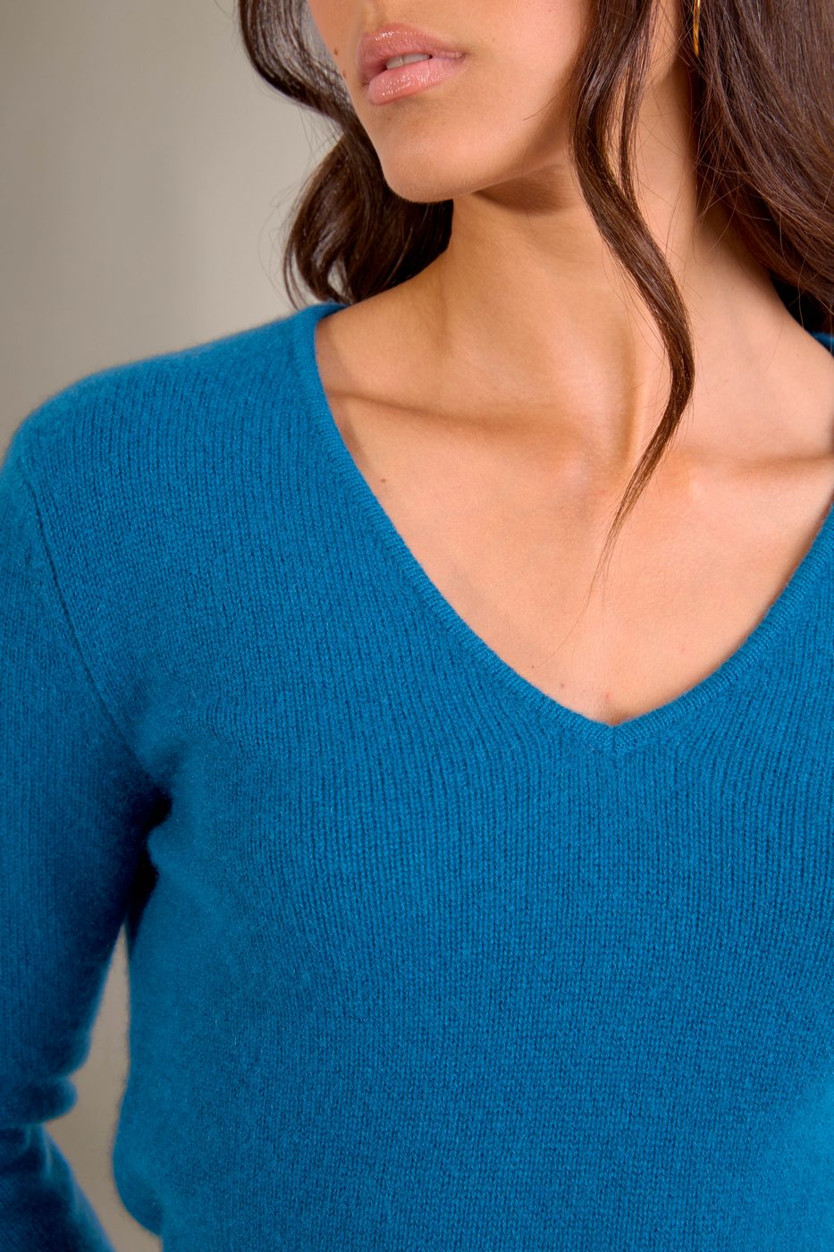 Pull Col V 4 Fils - Gaby - Paon