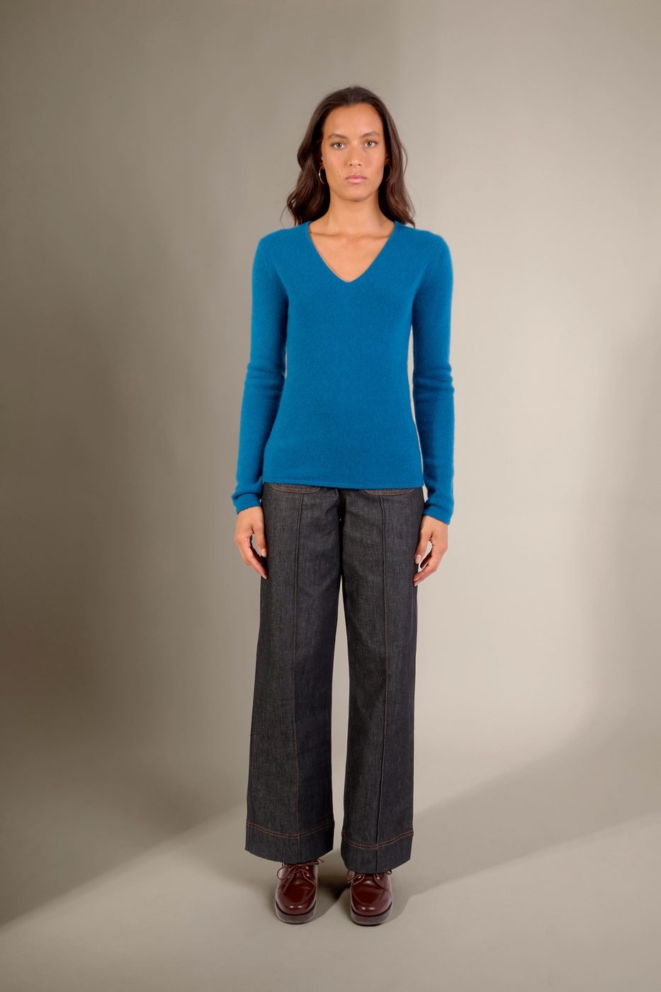 Pull Col V 4 Fils - Gaby - Paon