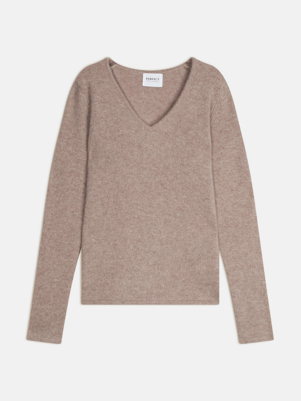 Pull Col V 4 Fils - Gaby - Taupe Clair Chiné