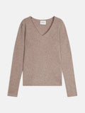 Pull Col V 4 Fils - Gaby - Taupe Clair Chiné